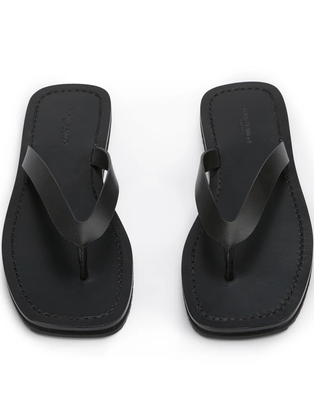 Tony Bianco Kimba Black Minimalist Flip Flop Sandals - Picture 2 of 4